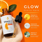LIGHTGLOW Vitamin C Serum — Dark Spots & Fine Lines, Amber Glass, 1 fl oz