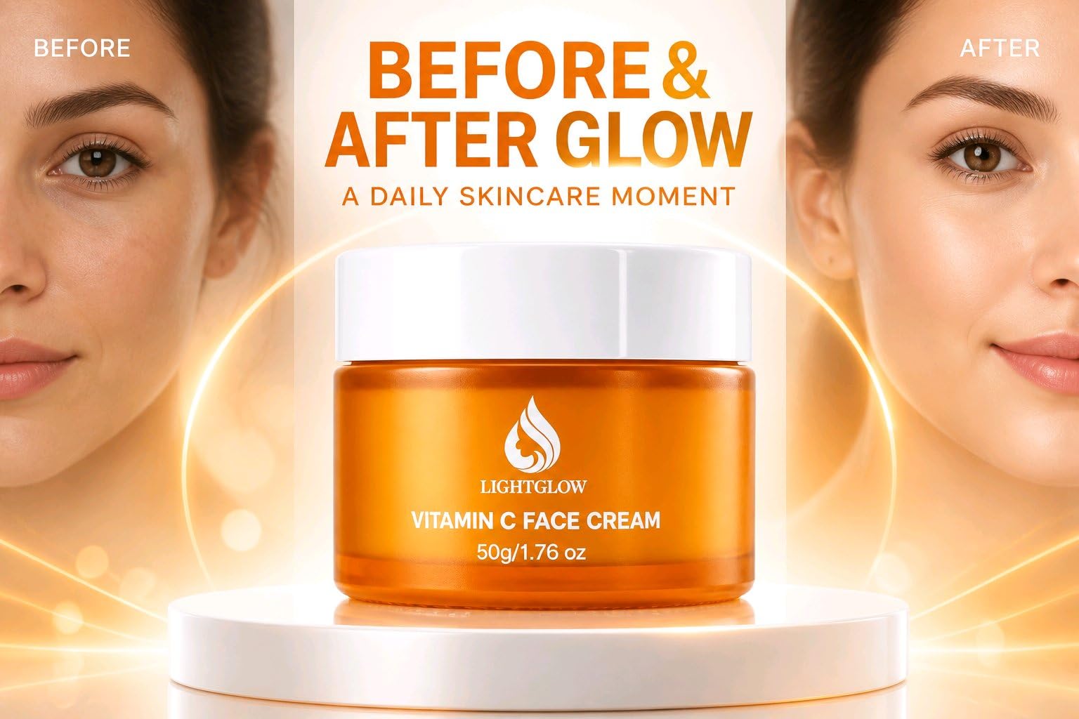LIGHTGLOW Vitamin C Face Cream — Dark Spot & Glow, 1.76 oz