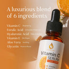 LIGHTGLOW Vitamin C Serum — Dark Spots & Fine Lines, Amber Glass, 1 fl oz