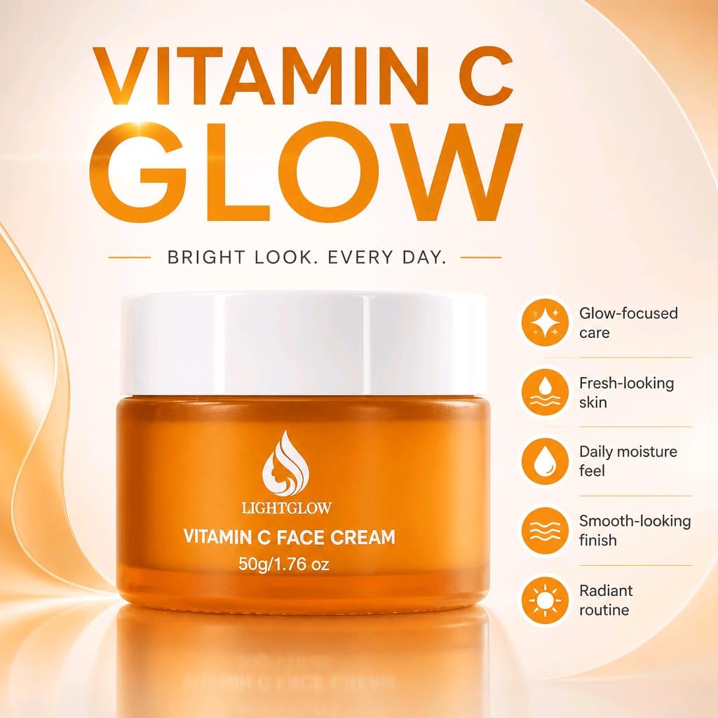 LIGHTGLOW Vitamin C Face Cream — Dark Spot & Glow, 1.76 oz